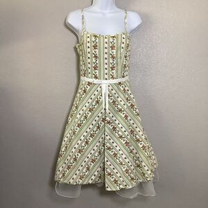 Green Pin Up Dress Sz 5 Coquette Cottagecore Fairycore Feminine Romantic Retro